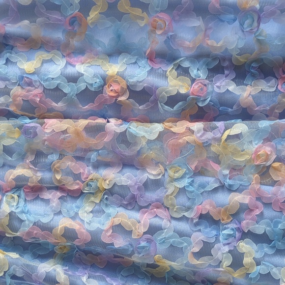 Pastel Sheer Overlay Periwinkle Babydoll Dress (purchased in Amsterdam 🇳🇱) - Picture 3 of 4